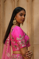 Hot Pink Raw Silk LehengaIMG_0771 copy